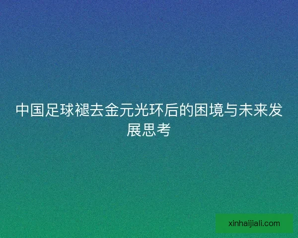 中国足球褪去金元光环后的困境与未来发展思考